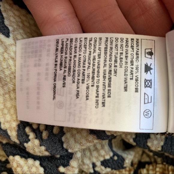 BA&SH Carry Snake skin print midi ruched skirt Ochre - Picture 15 of 15